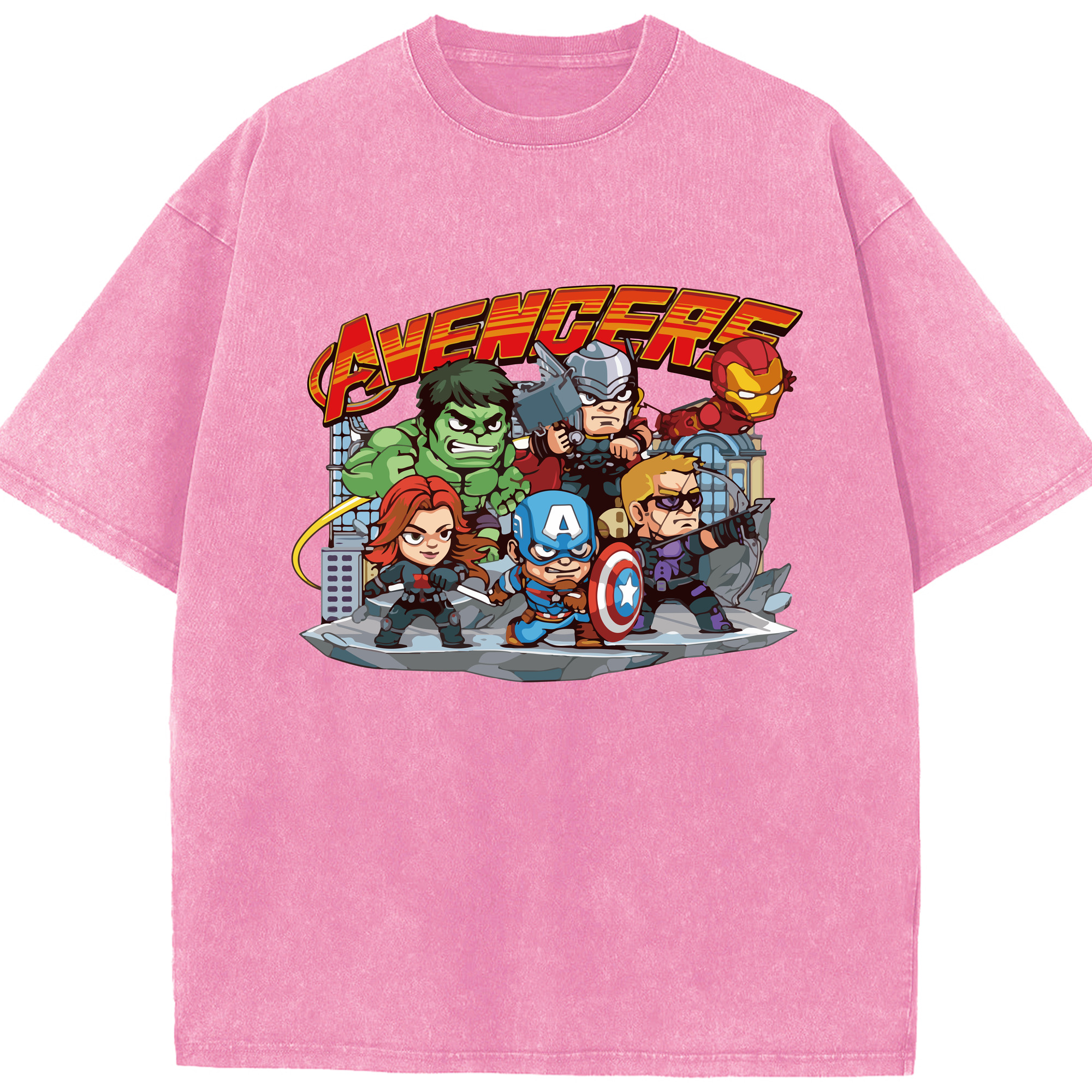 （画像用） アベンジャーズ The Avengers 綿100% ヴィンテージ風 半袖Tシャツ（フロントプリント）